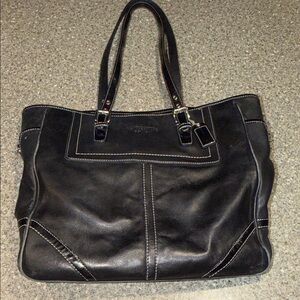 Y2k coach black hampton legacy leather tote bag
